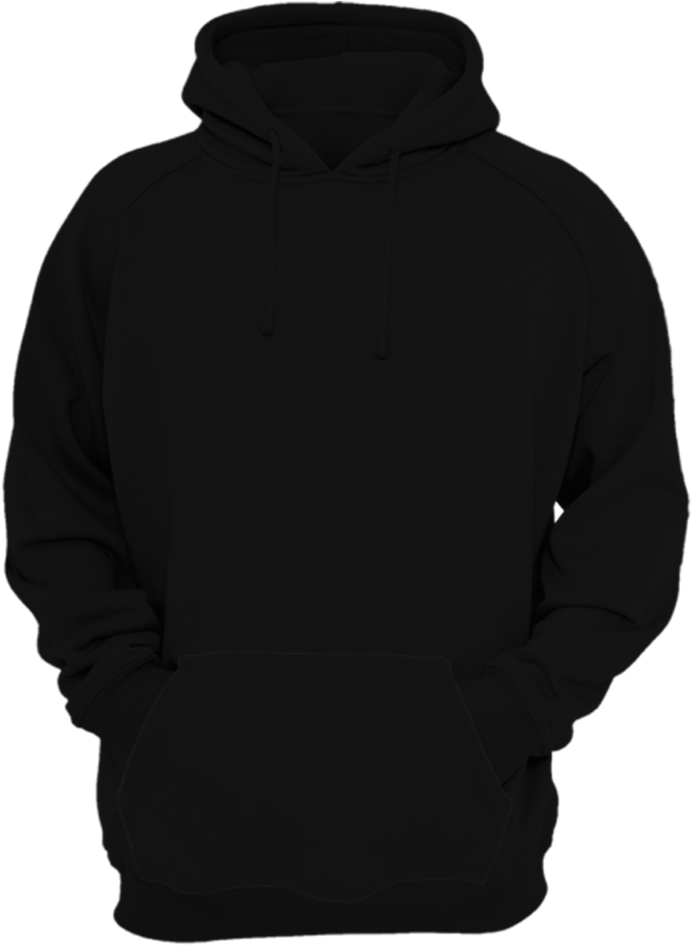 Hoodie Template Front Transparent & Png Clipart Free Blank Black