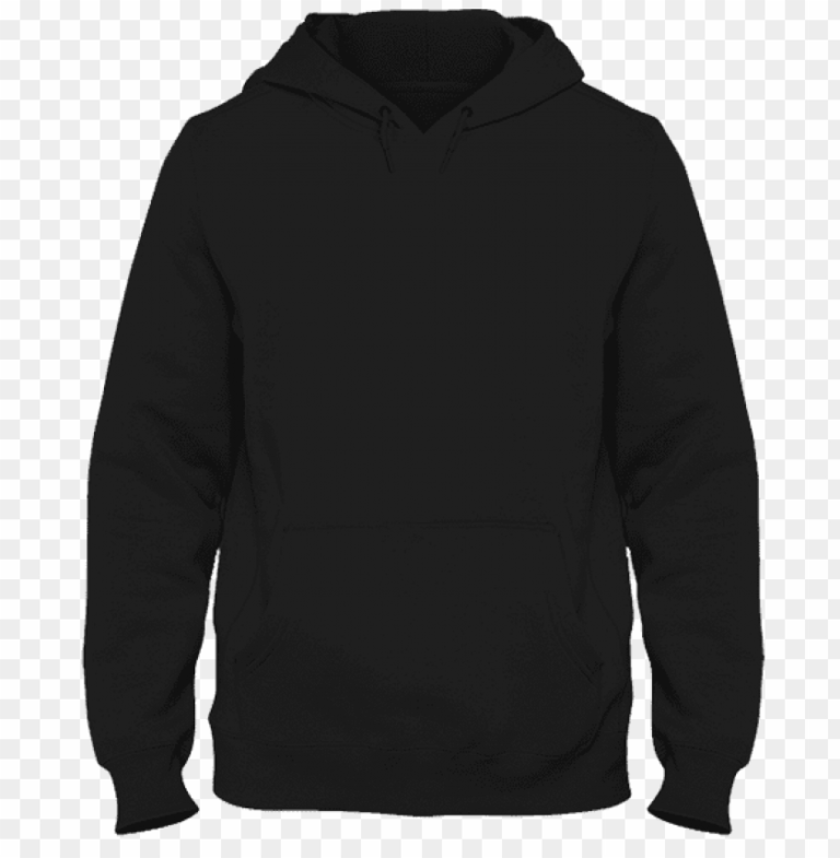 Hoodie Template Front Transparent & Png Clipart Free Blank Black