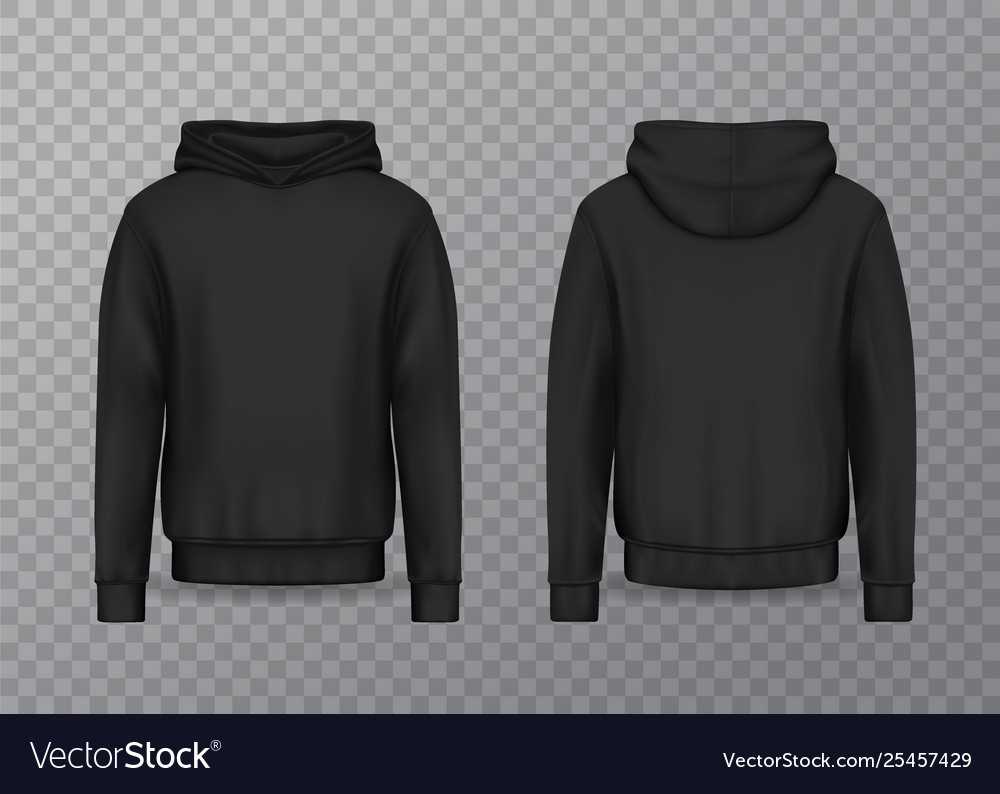 Realistic Men Hoodie Or Black 3D Hoody Sweatshirt Blank Black Hoodie