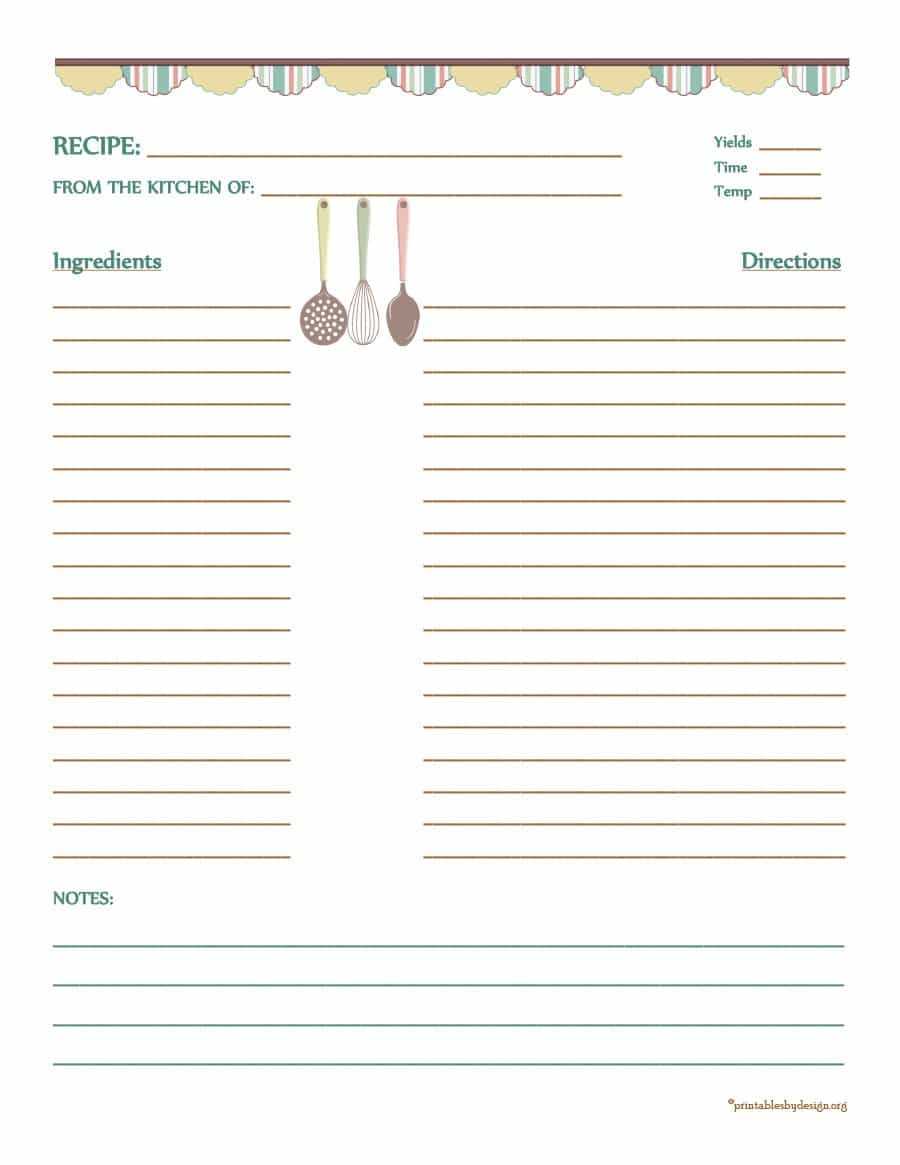 Perfect Cookbook Templates Recipe Book Recipe Cards Full Page 