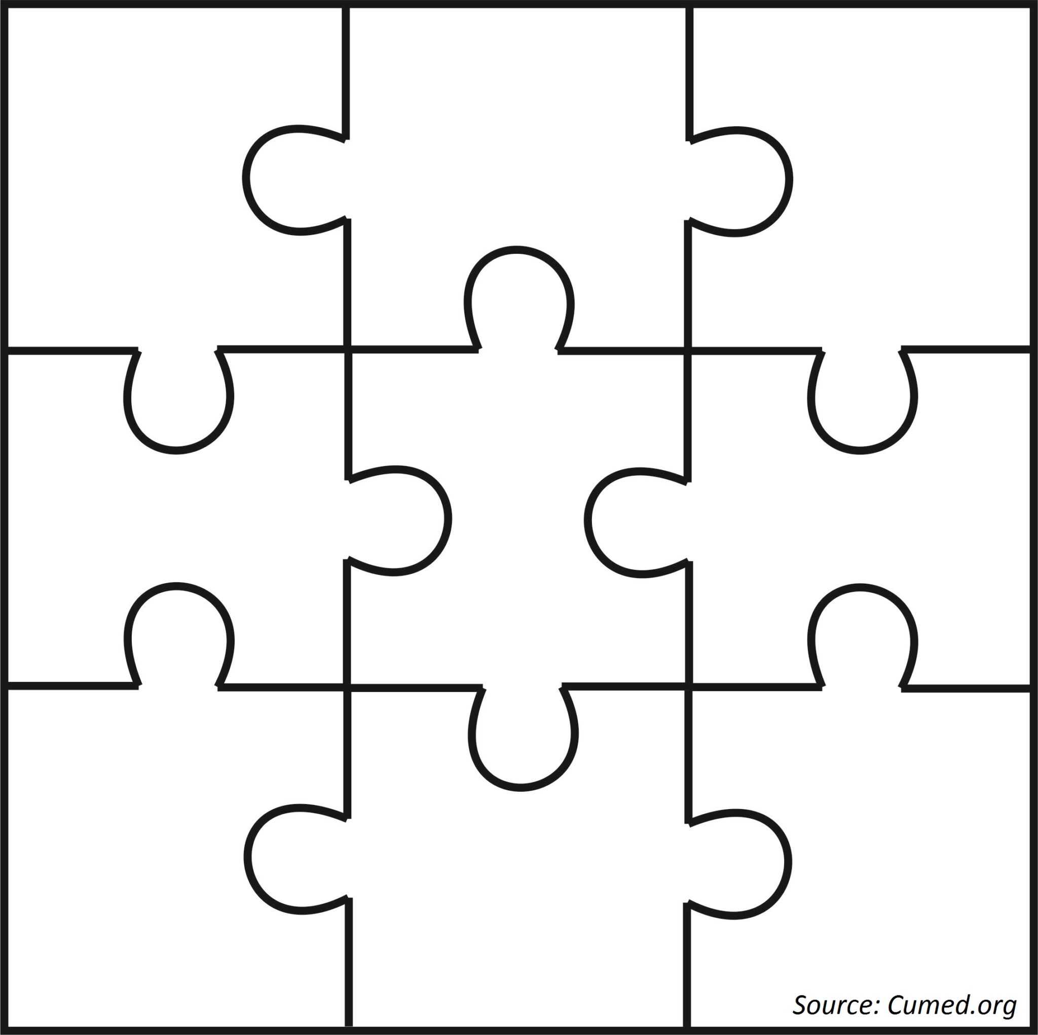 Download Jigsaw Puzzle , Blank Simple Template 3X3 Jigsaw Puzzle