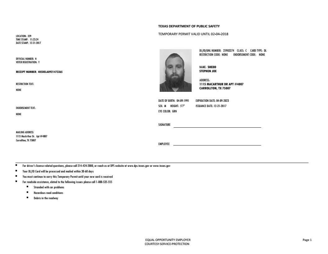 Temp Texas Drivers License Template Open The Texas Id Template Pdf And