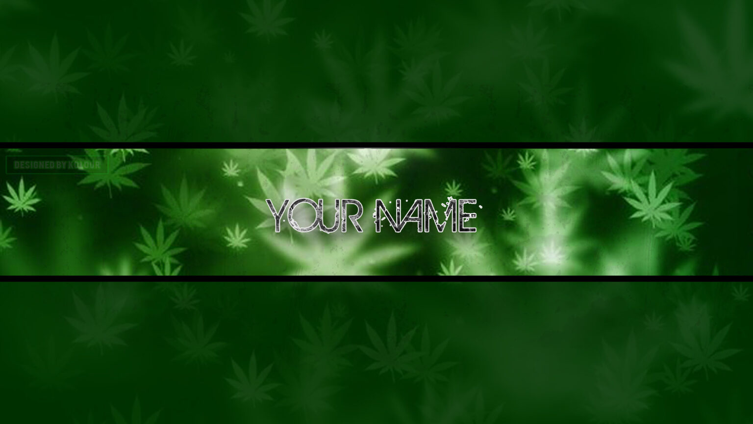 Natural Green Weed Themed Youtube Banner Template [Free Download PSD