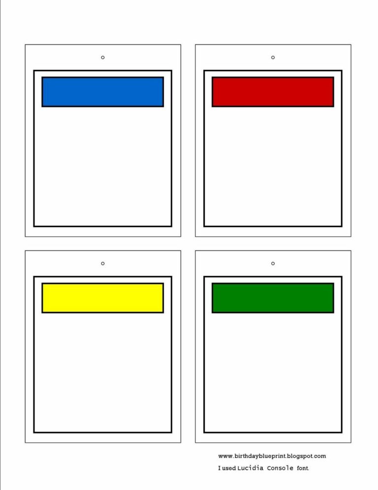 Printable Monopoly Property Cards