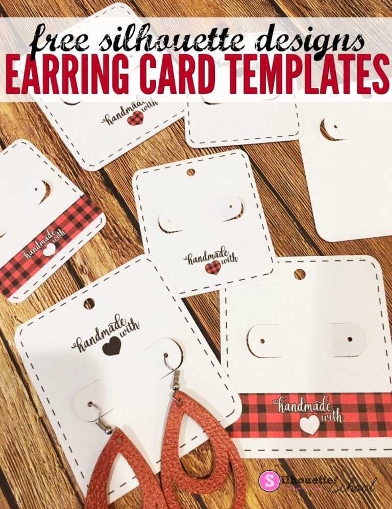 Download Free Svg Card Templates - Free Silhouette Earring Card ...